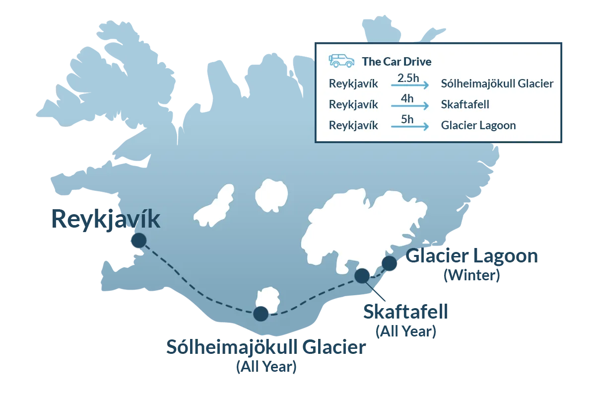 map of iceland meeting points